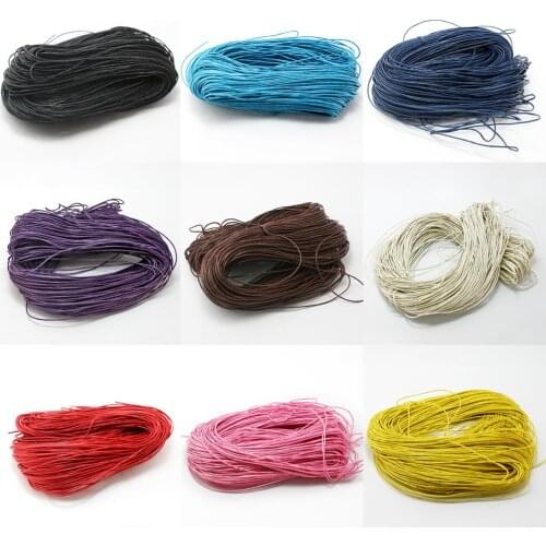 Korean 60m/lot 1mm Wax Cotton Cord Beading Wire Thread Jewelry Bead Rope String Strap for DIY Bracelet Necklace Making Making
