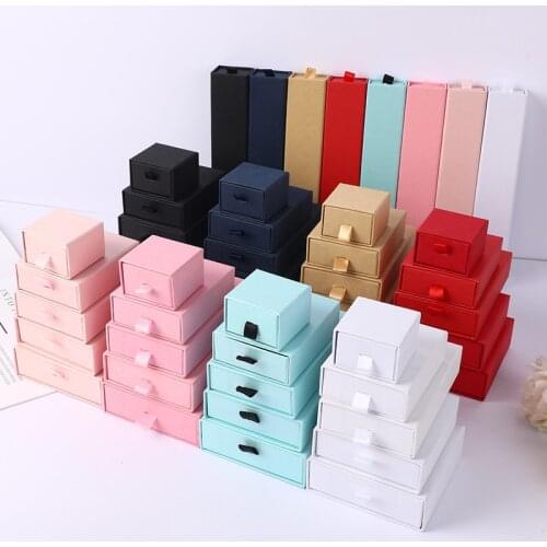 12pcs Drawer Jewelry Box Ring Necklace Box Black Earring Bracelet Jewelry Organizer Packing Display Jewelry Boxes and Packaging