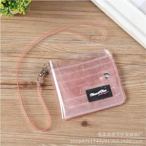 Transprent Jelly Neck Wallet Laser Halter Girls Coin Purse Ins Korea Letter Glitter Laser Card Holder Bag Clutch Women Wallets