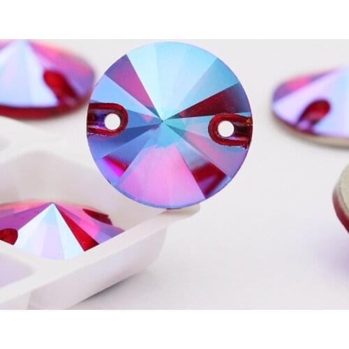 Beautiful Color K9 Round Crystal Flatback Sew-on Rhinestones Strass Glass for Diy Craft Christmas/Clothing Garment Decoration