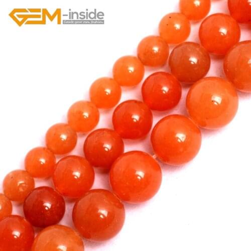 2mm-10mm Round Orange Aventurine Round Shape Beads For Jewelry Making Loose Bead Strand 15'' DIY Bracelet Necklace Wholesale