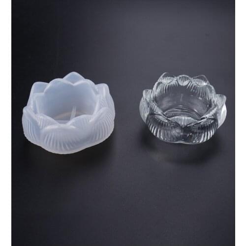 Multifunction Lotus Candle Holder Storage Box Ash Silicone Mold for Epoxy Resin Molds Jewelry Tools