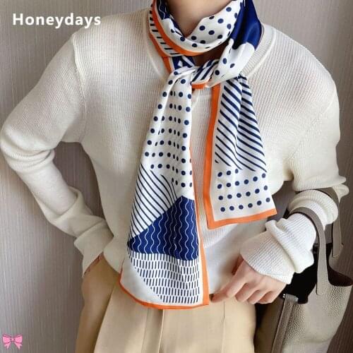 Fashion Polka Dot Printed Long Scarf Boxer Scarfs Ladies Literary Warm Neckerchief Vacation Beach Sun Towel Bandana Holiday Gift
