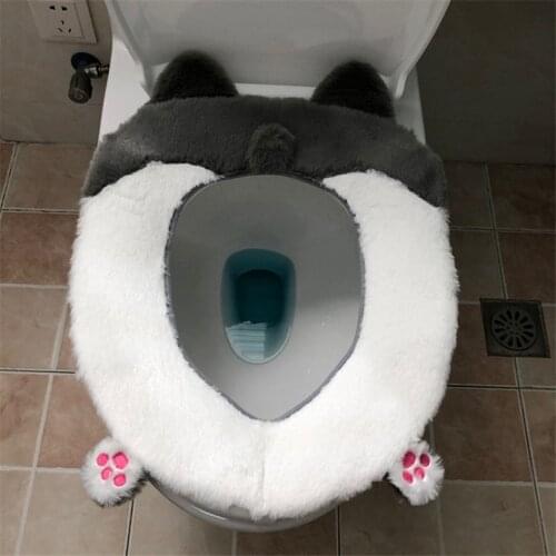 Cartoon Cute Toilet Seat Cover Household Wc Mat Cushion Cover Bathroom Accessories Set Fundas Para Cojines Home Supplies