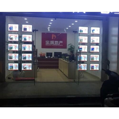 Real Estate LED Window Display Signs One Sided Acrylic Back-lit Poster Frames A3 Lightboxes 20PCS/Lot