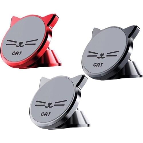 2021 New Mini Portable Metal Car Lucky Cat Iron Magnetic Mobile Phone Holder for Phone
