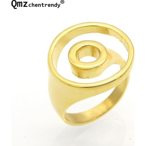 New Top Quality Titanium Steel Women Double Circle Ring Fashion Brand Love Girls concentric circles Finger Rings for lover