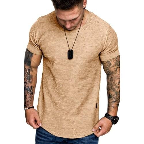 QNPQYX New Mens Solid T Shirts Summer Fashion Slub Cotton Plus Size Casual Bottoming Shirt Men Streetwear T-shirt Hip Hop Tops