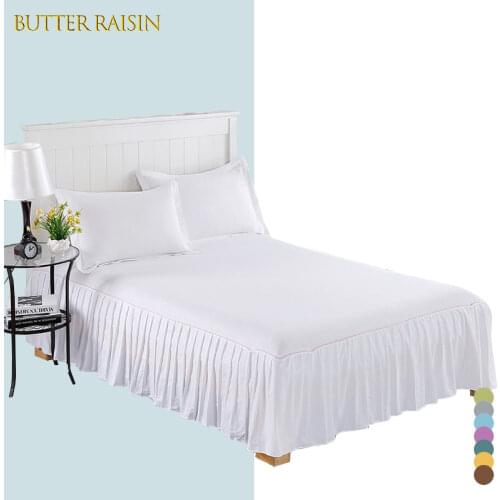 Solid Color Bed Skirt Ruffle Bedspreads For Queen King Size Elegant Cotton Bedspread Bed Sheet Skirt 150/180x200 Protector Cover