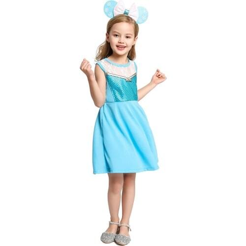 Ice Elsa Princess Dress for Baby Girls Snow Queen Theme Casual Clothing Toddler Role Play Elza Pretending Clothing Birthday Gift