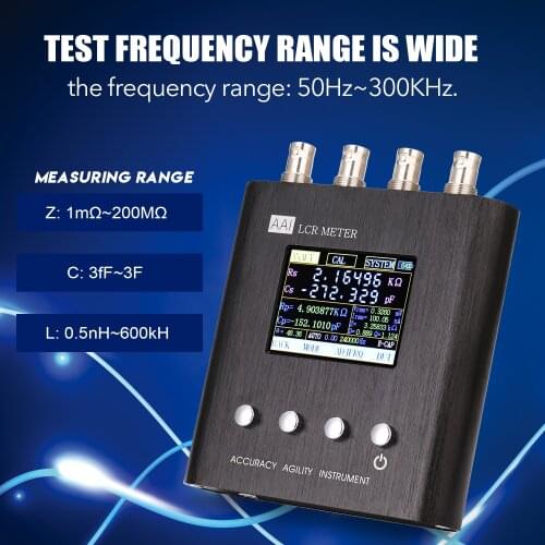 KKMOON 50Hz~300KHz Handheld Portable LCR Digital Bridge LCR Meter Resistance Capacitance Inductance Measure Tool Tester