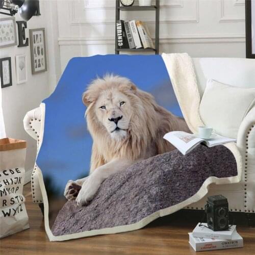 Tiger/lion 3D Bedding Outlet good quality Blanket Sherpa Blanket Plush Velvet Warm Sheet Cartoon Office Nap Blanket style -005