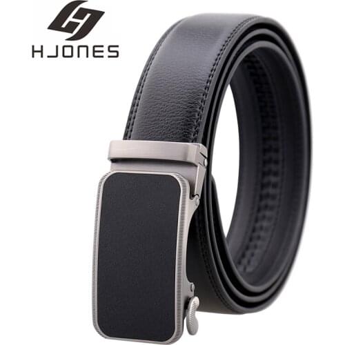 HJones Belt Genuine Leather Unique Adjustable Ring Strap Buckle High Quality for Man Cowboy Fashion Casual Belt HJ0315