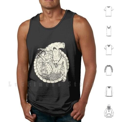 Sirène _ 04. tank tops vest 100% Cotton Shark Mermaid Triton Ship Pirate Anchor Joreeman Tattoo Skull Wave