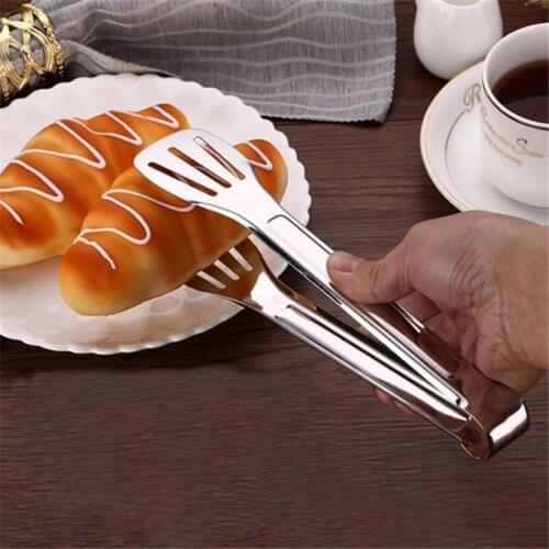 Bread Food Tongs Kitchen Buffet Cooking Stainless Steel Tool Anti Heat Bread Clip Pastry Clamp Barbecue Tongs
