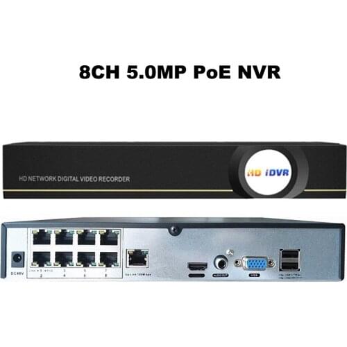 PoE NVR 5MP 8CH 48V CCTV Video Surveillance System Network Video Recoder ONVIF Support 16CH 5MP IP Cameras