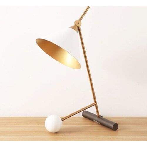 Modern minimalist fashion luxury metal table light designer creative marble hotel villa model room table lamp