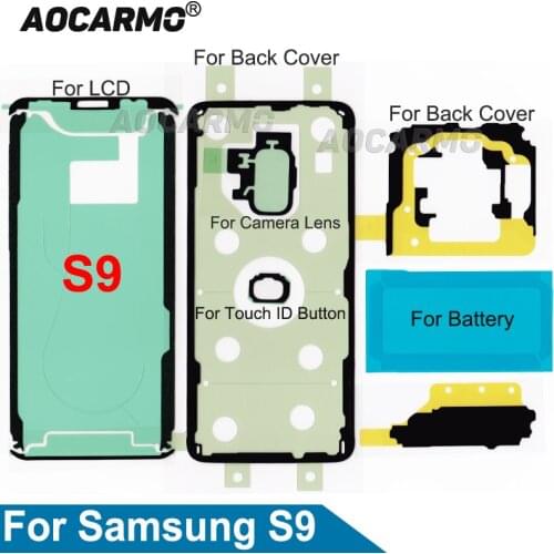 Aocarmo LCD Display Screen Back Battery Cover Camera Lens Waterproof Adhesive Sticker Tape For Samsung Galaxy S9 SM-G9600