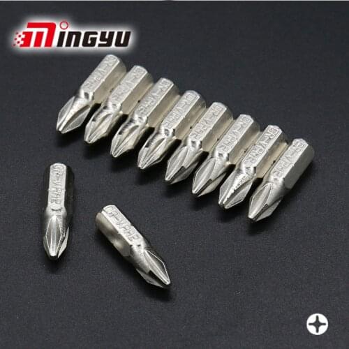 10Pcs 1/4" 25mm Phillips PH2 Screwdrivers Bit Set Repair Tools Electroplating Kit Hex Shank Drill Bit Power Household Hand Tools