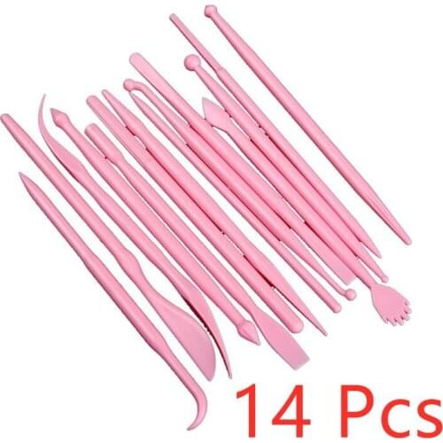 14Pcs Plastic Clay Sculpting Set Wax Carving Pottery Tools Carving Sculpture Shaper Polymer Modeling Clay Tools Silicone Mold