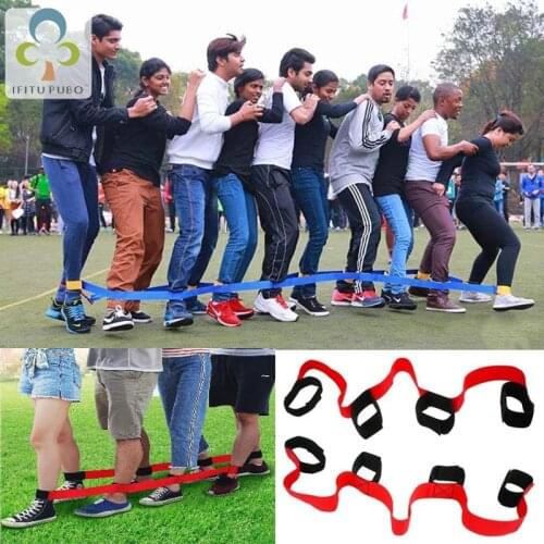 2pcs 4/5/8 People Legged Race Bands Tied To The Foot Outdoor Game Kids Adults Team Party Children Cooperation Training Toy ZXH