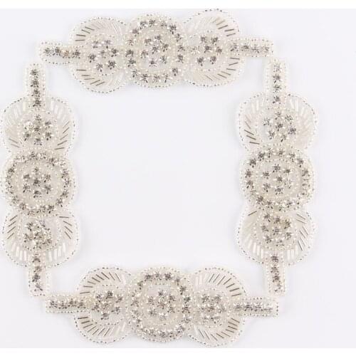 30pcs/lot)Excellent Quality Round Crystal Rhinestone Appliques Patch Hot-Fix Beaded Rhinestone Trim For Girl Dress/Hair