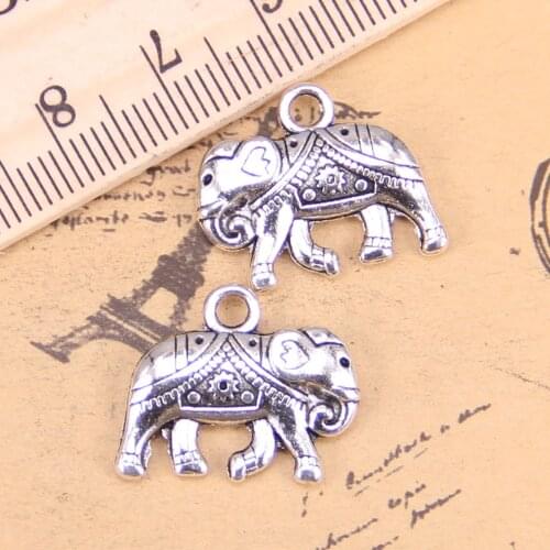 8pcs Charms Thailand mounts elephant 16x20mm Antique Pendants,Vintage Tibetan Silver Jewelry,DIY for bracelet necklace