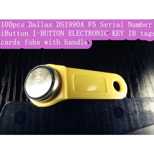 Free shipping!100 pcs Dallas DS1990A DS1990 F5 Serial Number iButton I-Button electronic key IB tag cards fobs w/ handle
