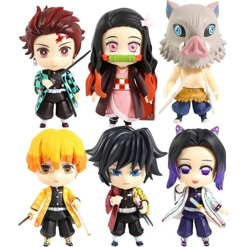 Demon Slayer Kamado Tanjirou Nezuko Hashibira Inosuke Agatsuma Zenitsu Tomioka Giyuu Kochou Shinobu PVC Action Figures Toys
