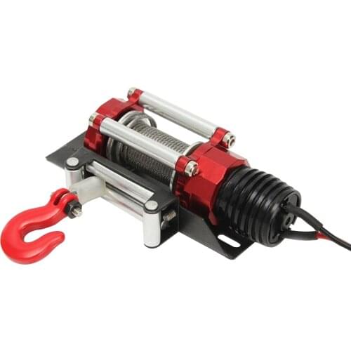 Kids Automatic Red RC Crawler Winch Durable Electric Toys Parts Simulated Car Useful Accessories Wired Outdoors Mini