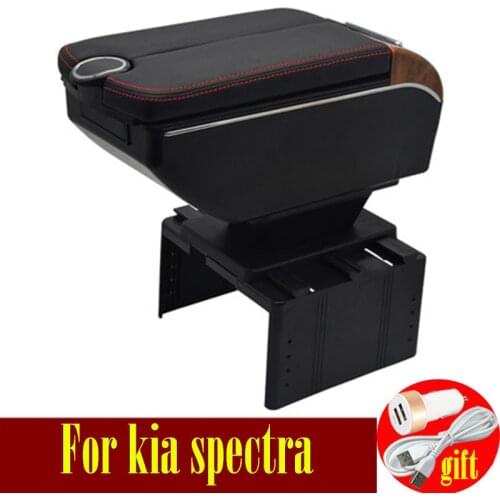 For kia spectra car armrest box usb Double doors open 7USB Centre Console Storage Box Arm Rest