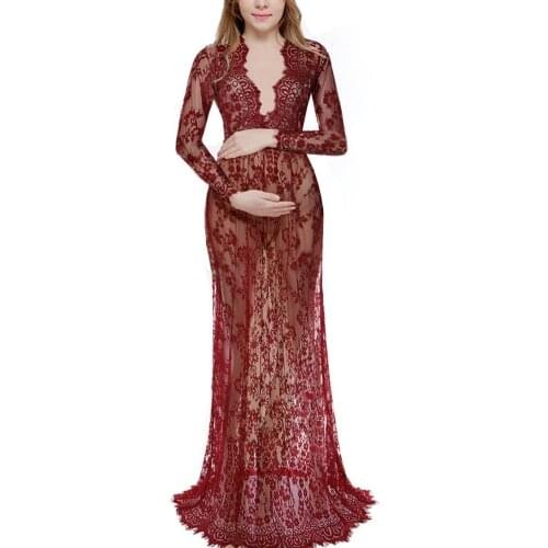 Envsoll S-4XL 2020 Maternity Photography Pregnancy Props Maternity Clothes Maxi Lace Dress Fantasy Shot Photo Pregnant Dress