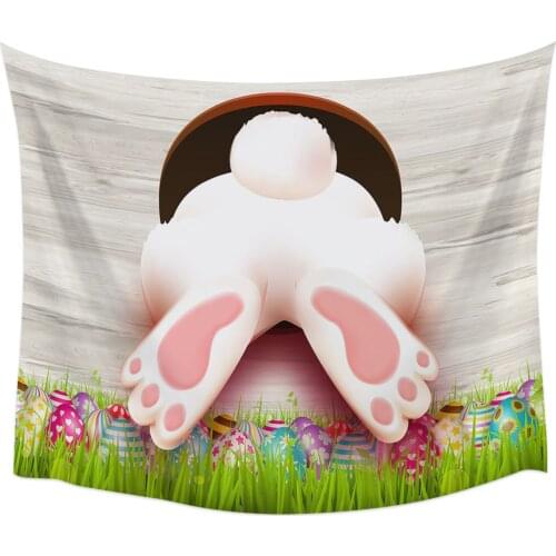 Happy Easter Bunny Butt Grass Egg Wall Tapestry Home Wall Decor Bedroom Tapestry Wall Hanging Yoga Mat Picnic Mat