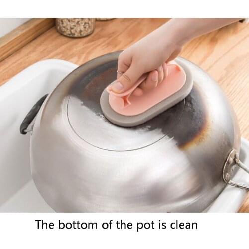 Strong Decontamination Sponge Brush Sponge Cleaning Tiles Brush Descaling Knife Pan Pot Cleaner Bath Brush Kitchen Clean Tools