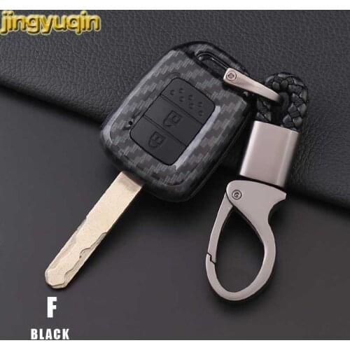 Jingyuqin Remote Car Key Carbon Fiber Case For Honda GREIZ Civic City XRV Vezel 2/3/4 Button Smart Fob ABS Cover