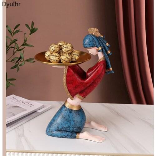 European-style creative girl storage tray resin crafts housewarming gifts home living room bedroom storage tray home decoration