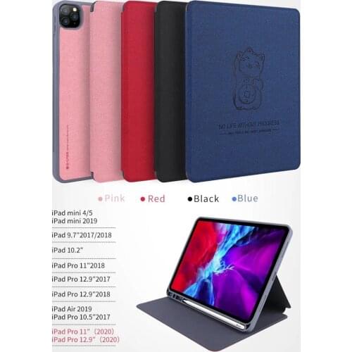 Lucky Cat Pattern For ipad 10.2 tablet Case Stand Fundas For iPad Pro10.5 11 12.9 ipad Air Auto Sleep Smart Folio Cover
