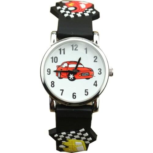 Fashion Children Quartz Watch Cartoon 3D Watches Bright Color Stylish Analog Racing car jelly waterproof Watches