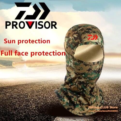 DAIWA Men Camouflage Tactical Fishing Face Mask Cycling Face Shield Hunting Helmet Cap Military Mask Sun protection windproof