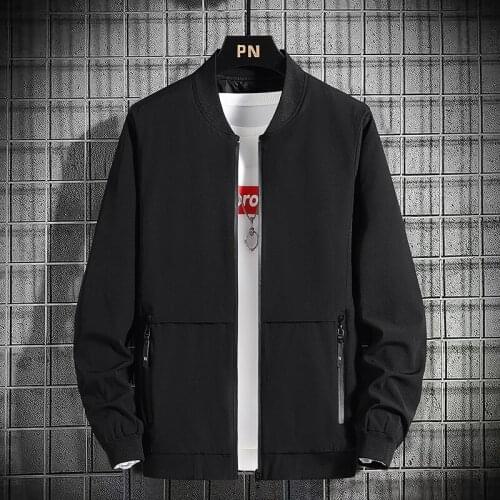 Mens Casual Jacket 2021 Autumn Zipper Jacket Solid Color Baseball Collar Fashion Slim Mens Bomber Jacket Chaqueta De Hombre