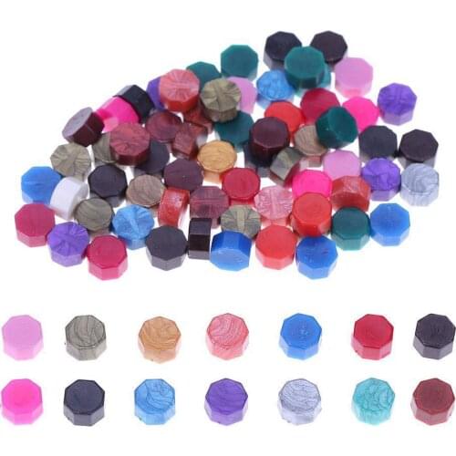 100pcs Octagon Sealing Wax Beads set brass Stamp Beaded waxes for Wedding Post Vintage craft Decor card making tools