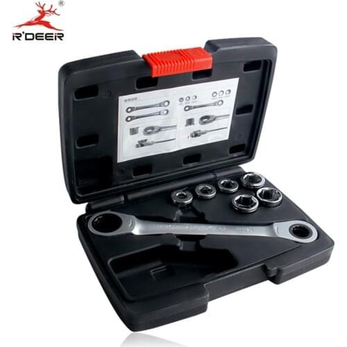 RDEER Socket Wrench Set Universal Key Ratchet Wrench Double End Socket Adapter Multifunctional Bicycle Repair Tools