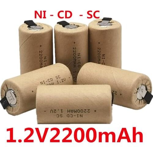 SC1.2v 2200mah Nicd Batteries Sub C Ni-Cd Rechargeable Battery SC Batteria for Electric Screwdrivers Drills Power tools