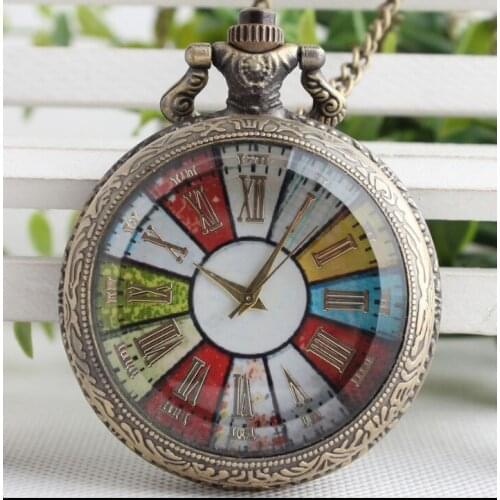 New Arrival Luxury Color Dial White Dial Roman Number Quartz Pocket Watch Pendant Chain Mens Women Gifts Watch PG329