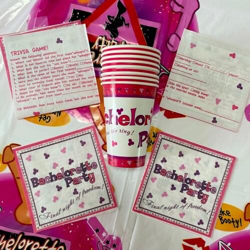 Bachelorette party Disposable Plates/Cups/Napkins Bride To Be Decor Hen Party Favor Gift Decor Sexy Penis Confetti Suppl