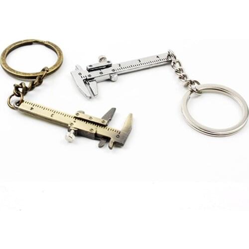 Hot Portable 0-4cm Mini Vernier Calipers Keychain Measuring Gauging Tools Key Ring Style Simulation Model Ruler Vernier Caliper