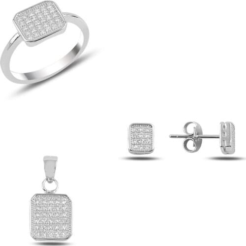 Silver 925 Sterling Zircon Cubic Zirconia Set