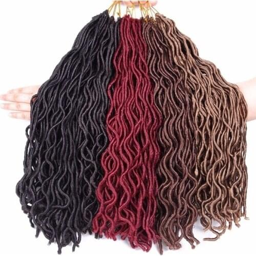 Louise Hair Long Curly Wavy Crochet Hair Faux Locs Dreadlocks Synthetic Braiding Hair Extensions(24Roots/Pack)