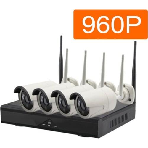 4CH HD 960P Wireless CCTV Camera Systems With Hard Drive P2P WiFi Security Alarm NVR Kit for Indoor Outdoor SACAM