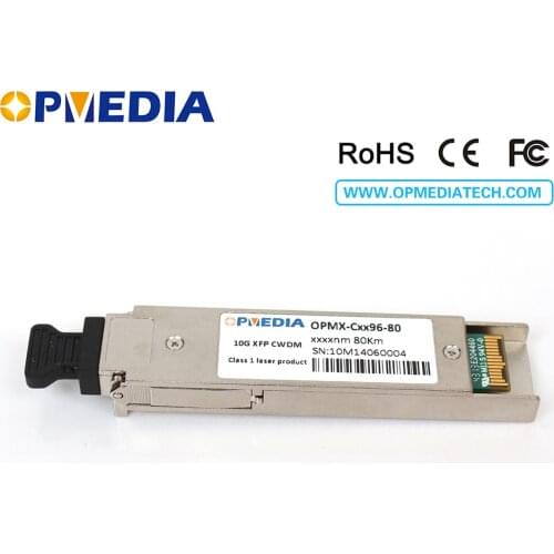 Compatible with Extrem 10GEBASE CWDM XFP transceiver, 80km 1470~1610nm, duplex LC connector,DDM function